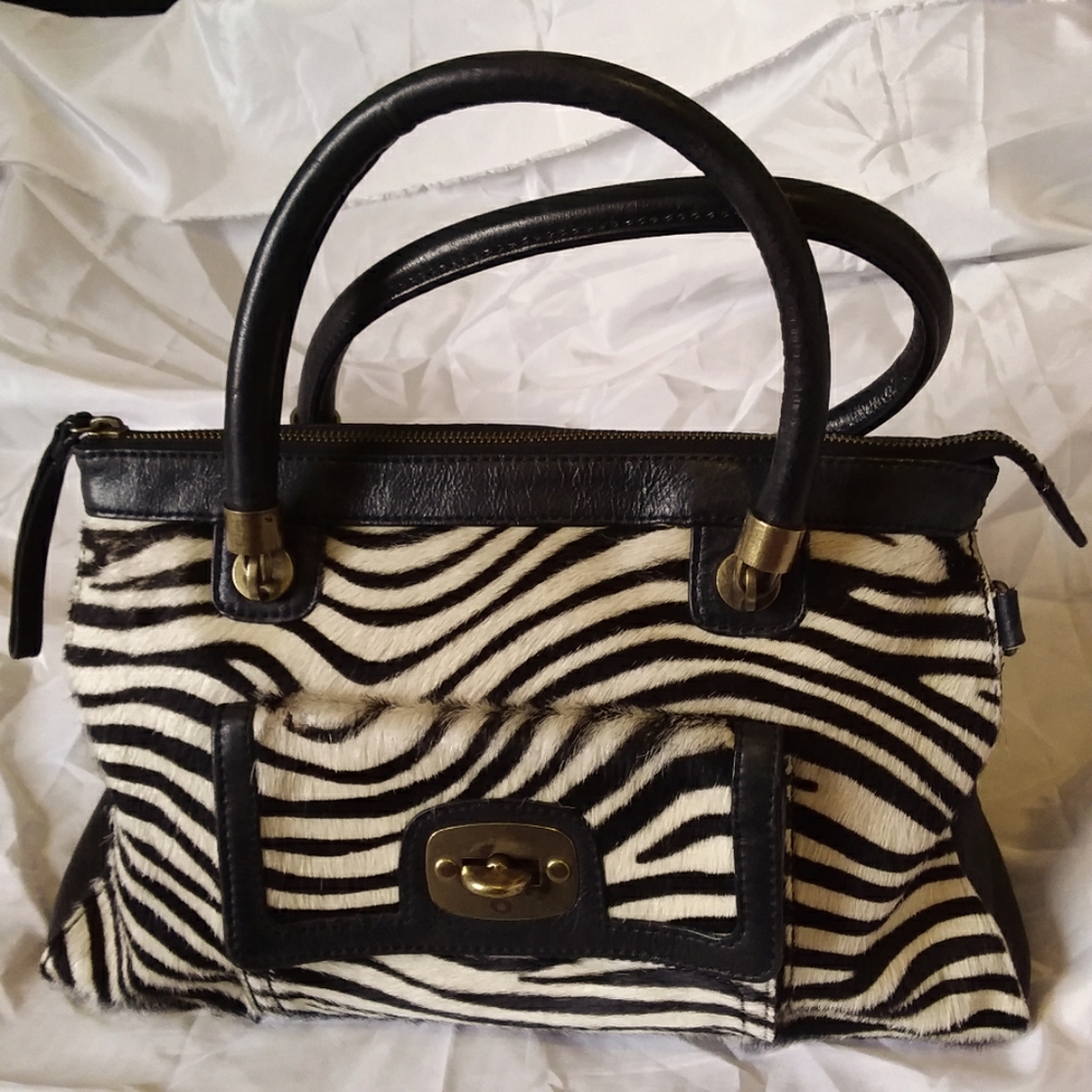 Rare Vintage Nordstrom Geniune Leather 100% Calf Hair Women's Handbag